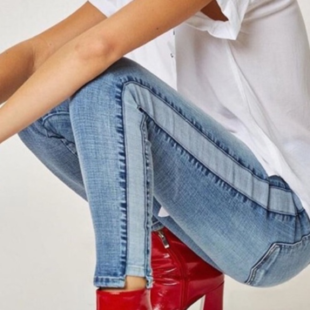 Pistola Tux Stripe Skinny Jeans Notched Hem Alina
